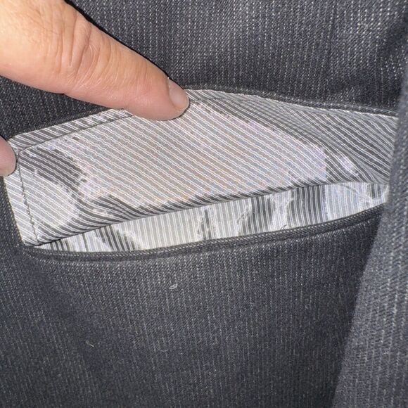 Banana Republic Blk Cotton Flannel Pinstripe Tailored Fit Blazer Sport Coat 44R - Picture 4 of 9